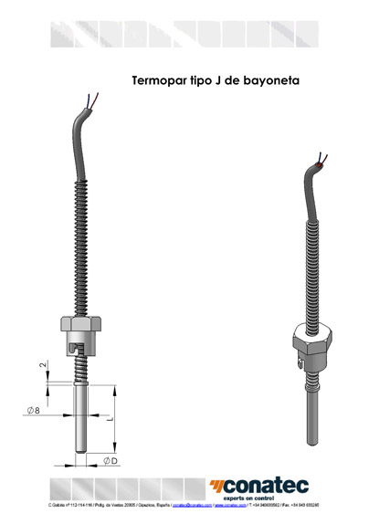 Thermocouple J with high hardness metal protection