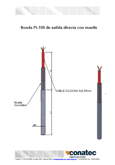 Pt100 salida a cable