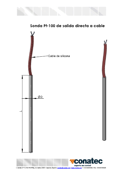 Pt100 salida a cable