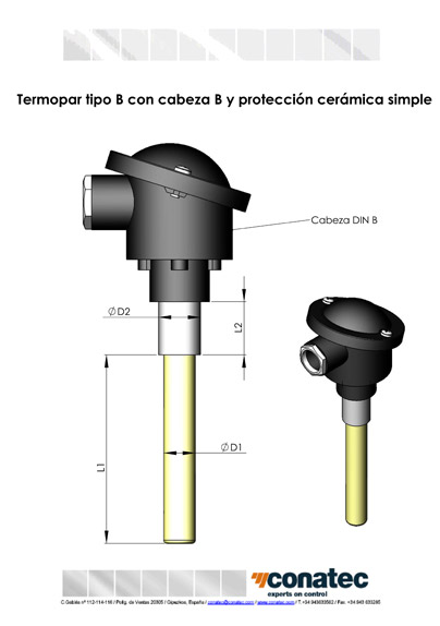 Head B with single ceramic protection 