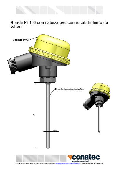 Sonde avec tte PVC et revtement en tflon 