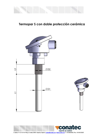 Sonde avec protection cramique double 